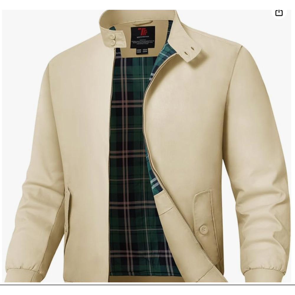Men's Bomber Jacket Cotton Full Zip SIZE LARGE